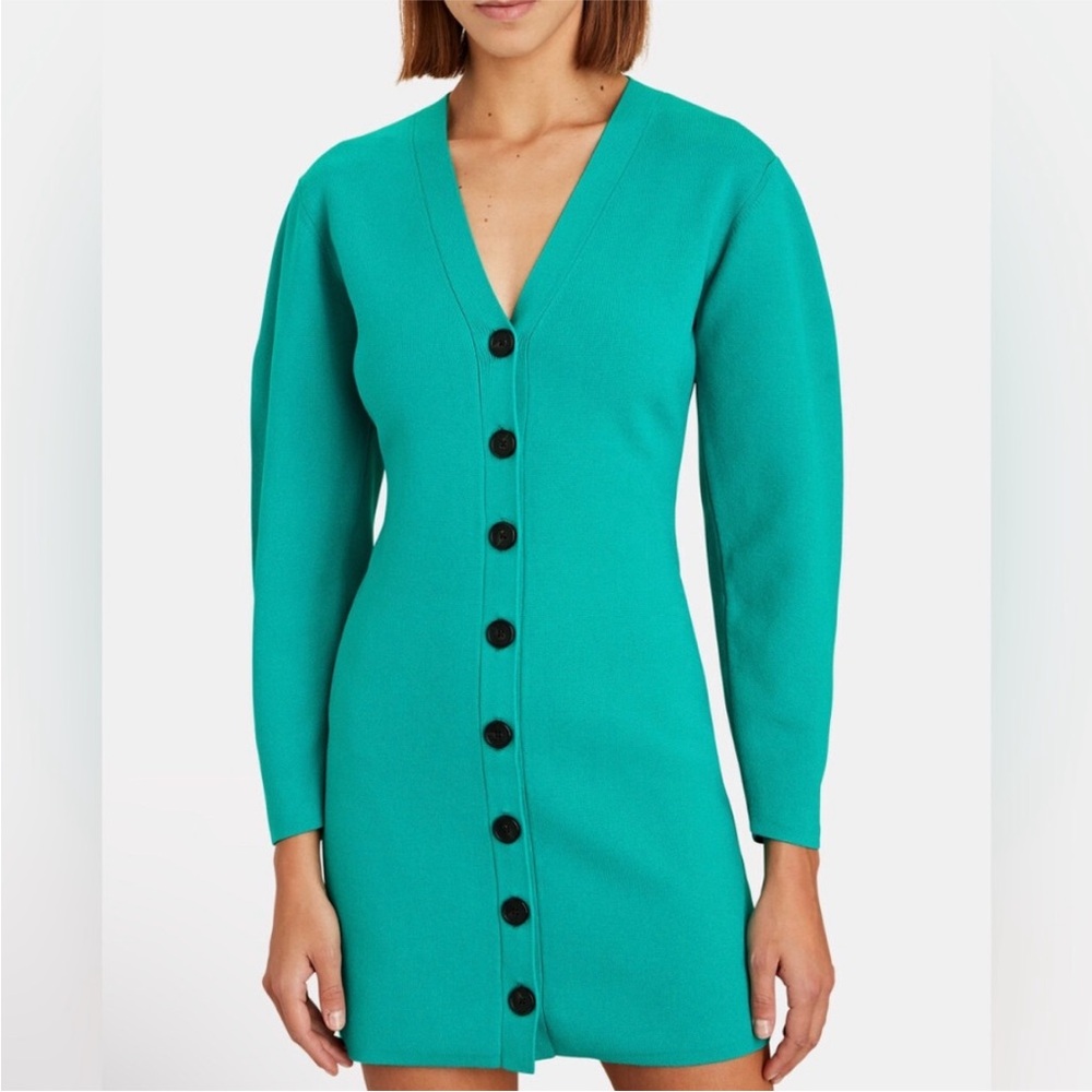 70’s Holiday A.L.C Nate Sweater Dress Teal Sz L NWT